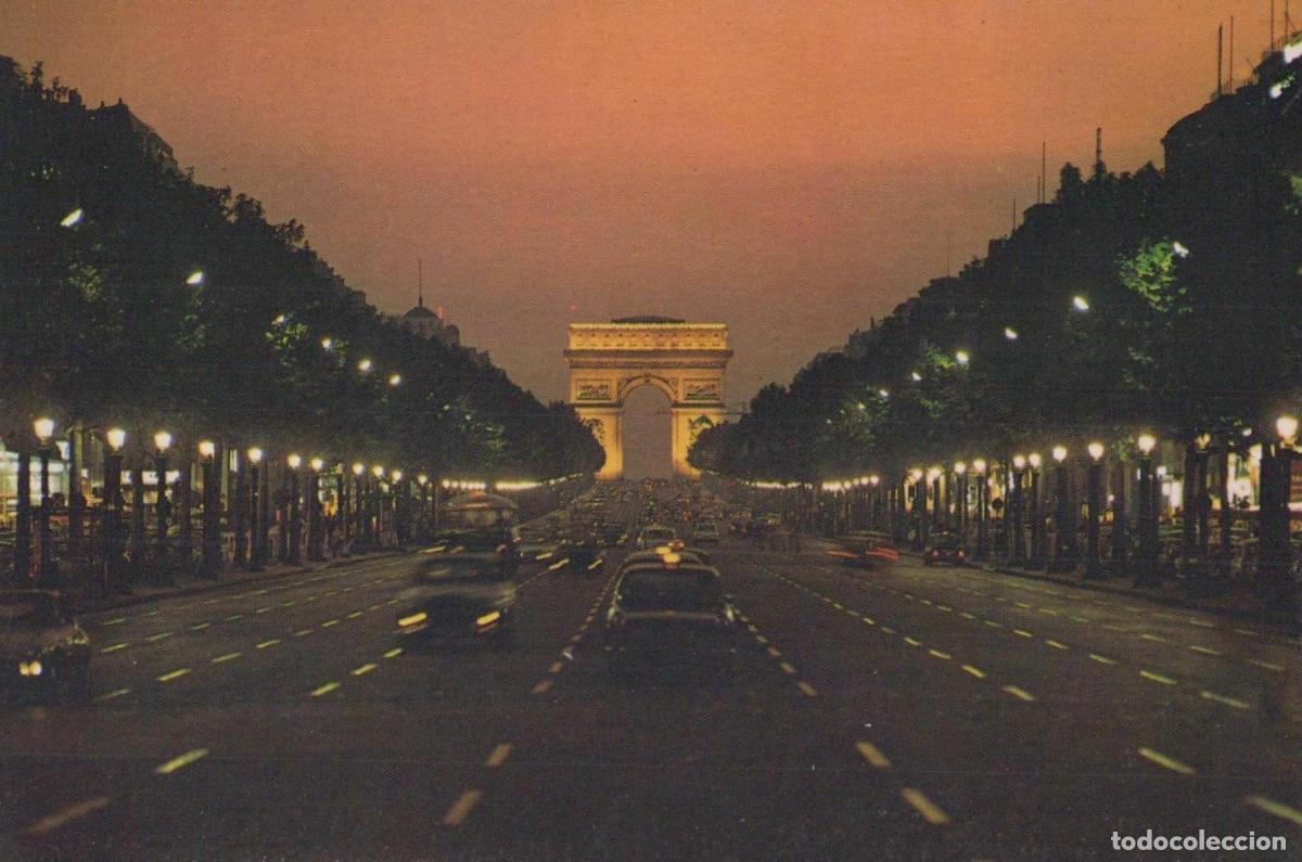 Cartes Postales: France Paris &Icirc;le de Champs &Eacute;lys&eacute;es Arc de Triomphe Nuit Unposted *YAG499