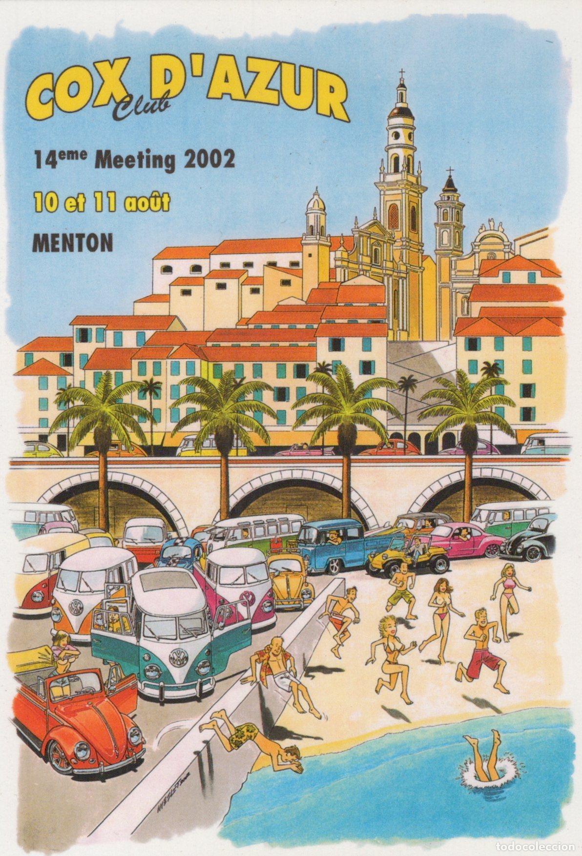 Cartes Postales: France Menton 14&egrave;me Meeting Cox D Azur VW Plage Architecture Unposted *YAG303