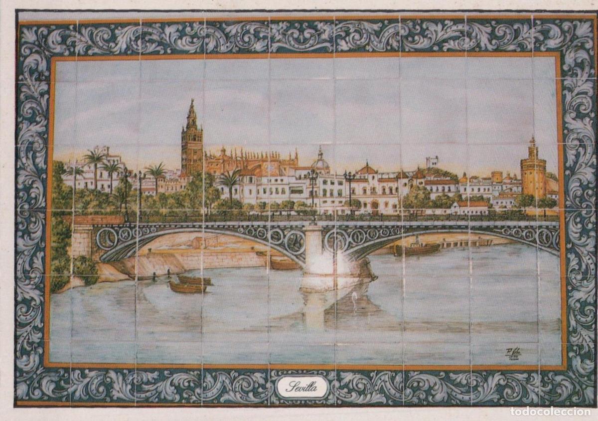 Cartes Postales: Espa&ntilde;a Sevilla Cer&aacute;mica de Triana Giralda Torre del Oro Unposted *YAG514