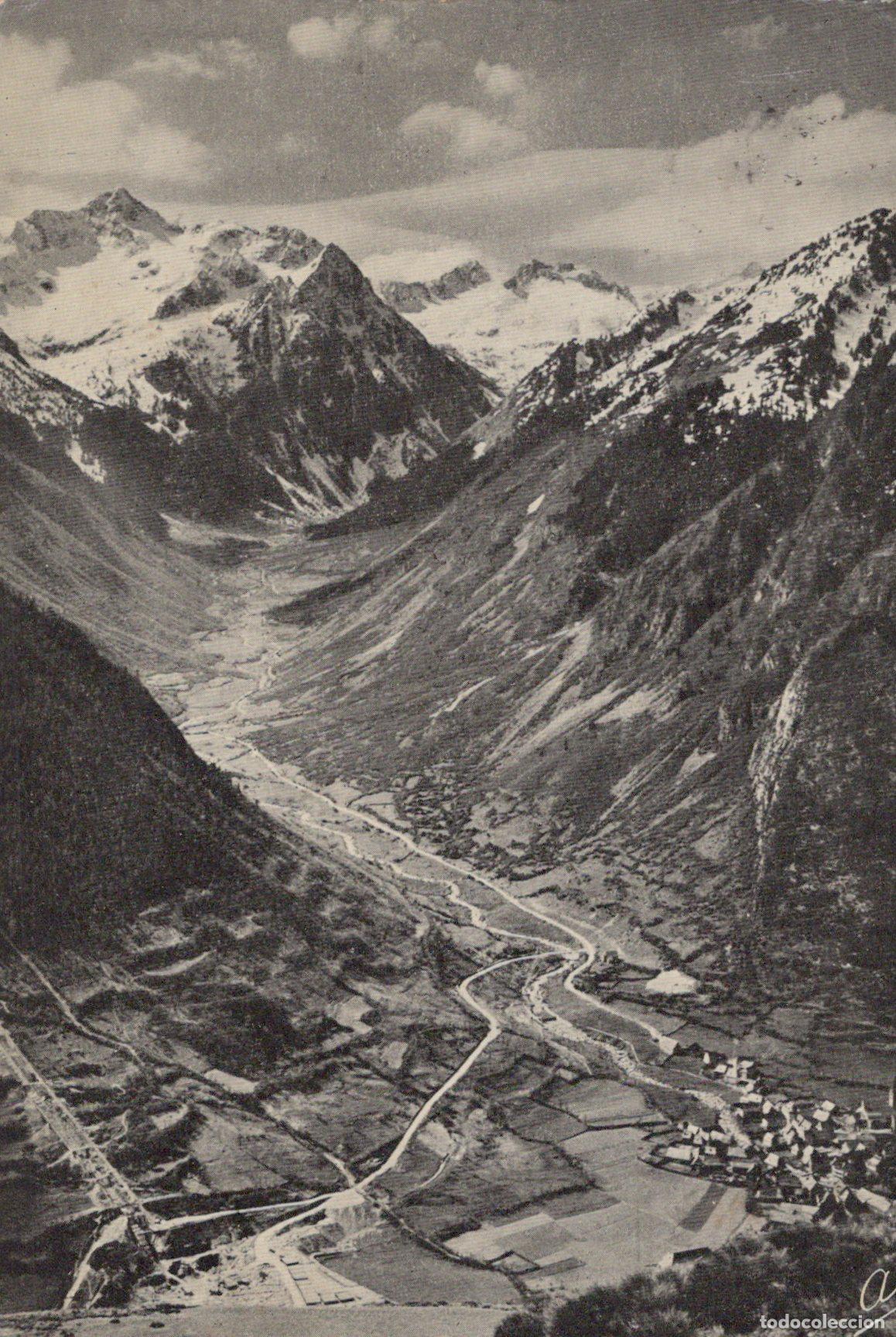 Cartoline: Espa&ntilde;a L&eacute;rida Valle de Ar&aacute;n Art&iacute;es Panor&aacute;mica Monta&ntilde;as R&iacute;o Pueblo *YAG536