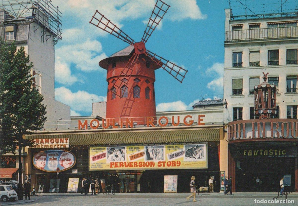 Cartoline: France Paris &Icirc;le de Moulin Rouge C&eacute;l&egrave;bre Cabaret Unposted *YAG534