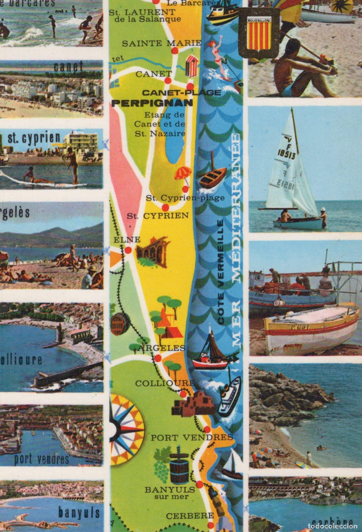 Postkarten: France Perpignan C&ocirc;te Vermeille Carte Illustr&eacute;e des Villes C&ocirc;ti&egrave;res *YAG377