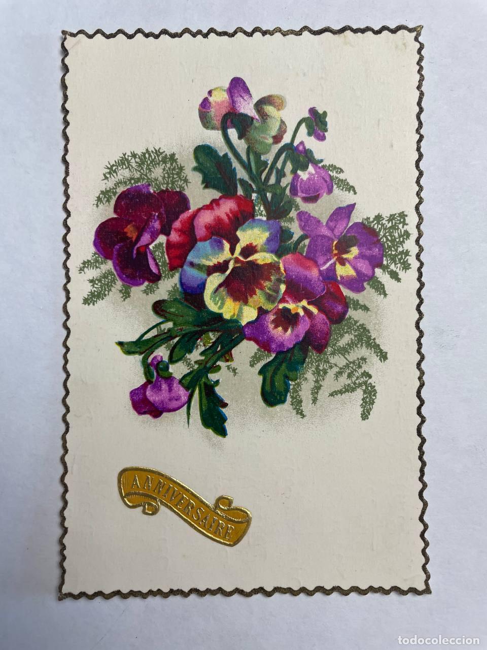 Cartes Postales: France Paris &Icirc;le de Bouquet Pens&eacute;es Carte Anniversaire Avec Message *YAG600