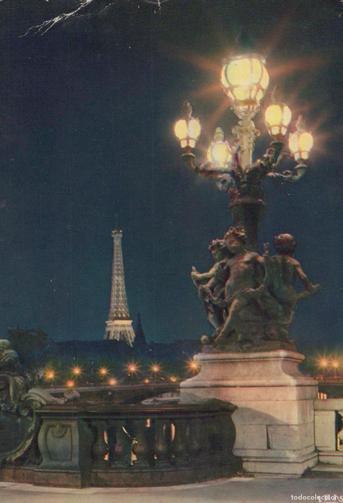 Postkarten: France Paris &Icirc;le de Tour Eiffel Illumin&eacute;e Depuis Pont Alexandre III *YAG424