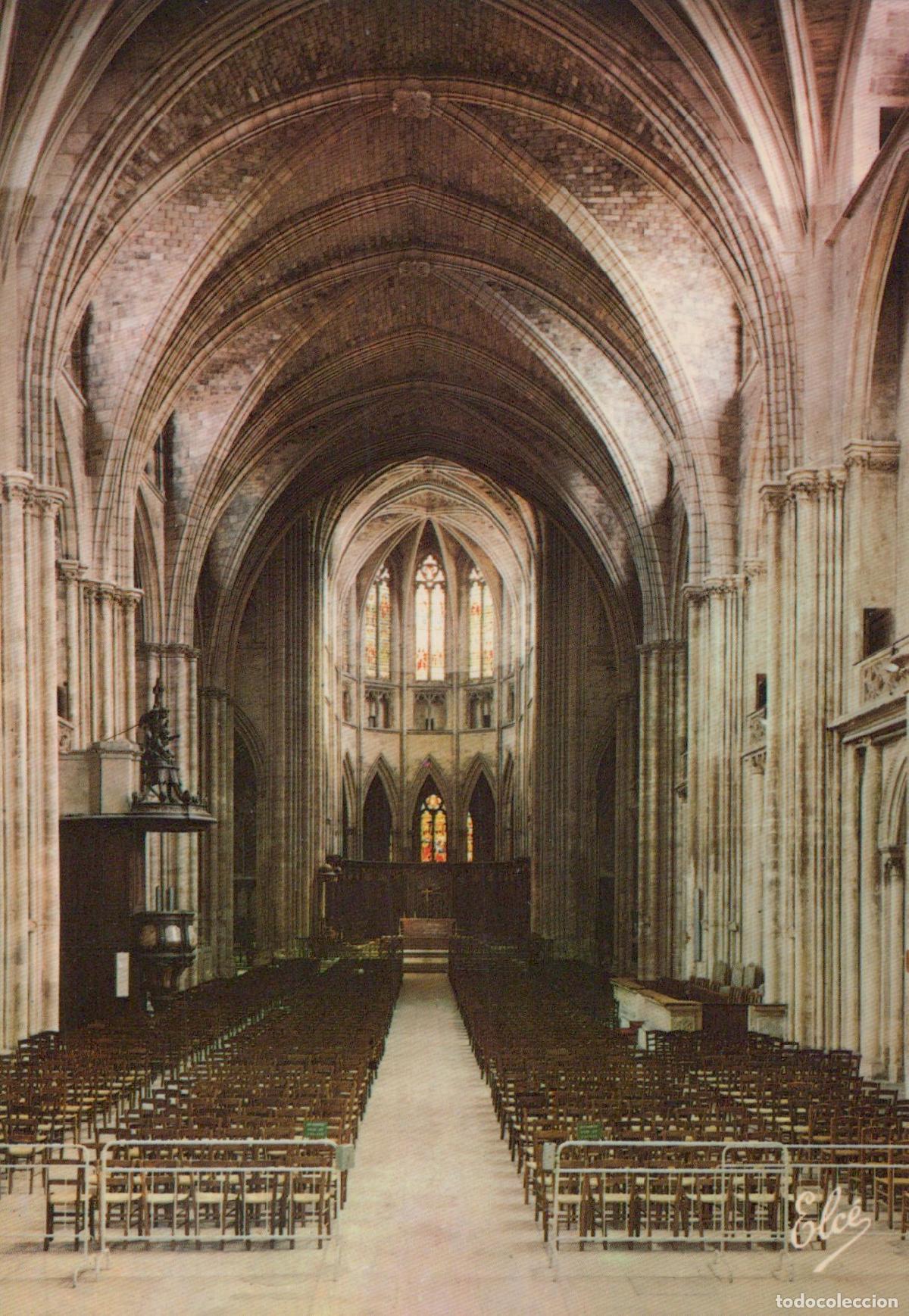 Cartoline: France Bordeaux Cath&eacute;drale Saint Andr&eacute; Int&eacute;rieur Nef Unique *YAG407