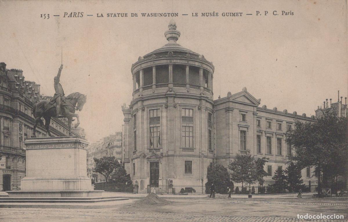 Postais: Paris, Statue of Washington and Guimet Museum *YAG686