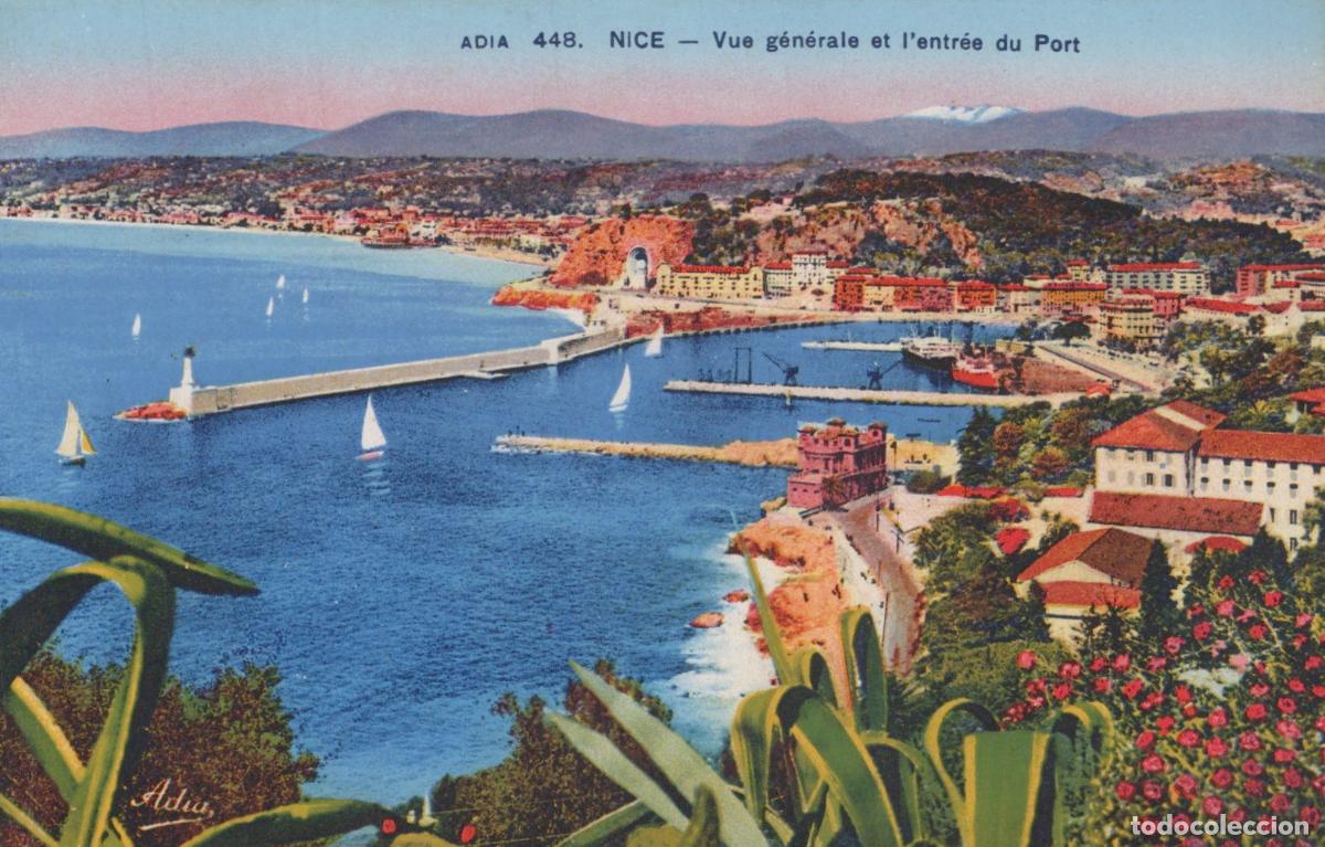 Postais: France Nice Vue G&eacute;n&eacute;rale et Entr&eacute;e du Port Phare Circul&eacute;e *YAG465