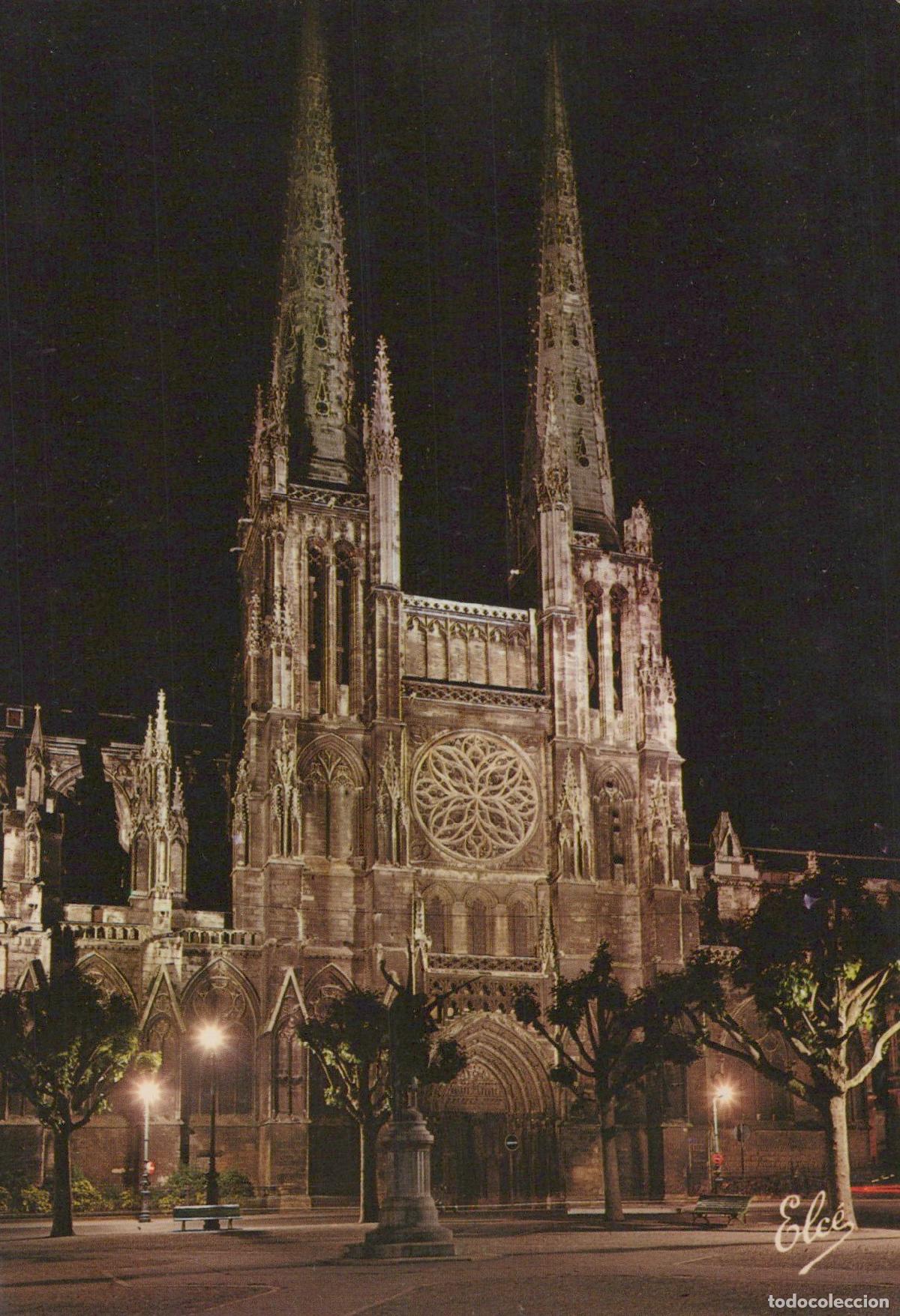 Postais: France Bordeaux Cath&eacute;drale Saint Andr&eacute; Illumin&eacute;e la Nuit *YAG436