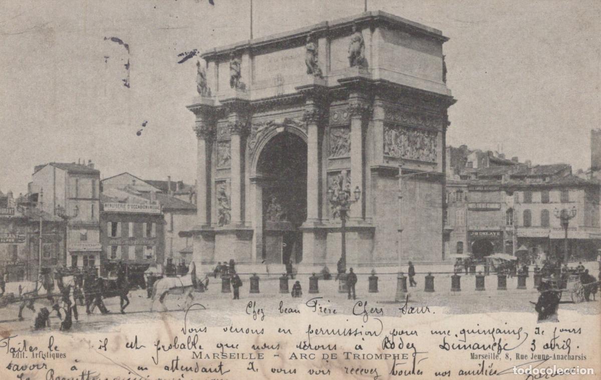 Postkarten: France Marseille Arc de Triomphe Sc&egrave;ne Anim&eacute;e *YAG743