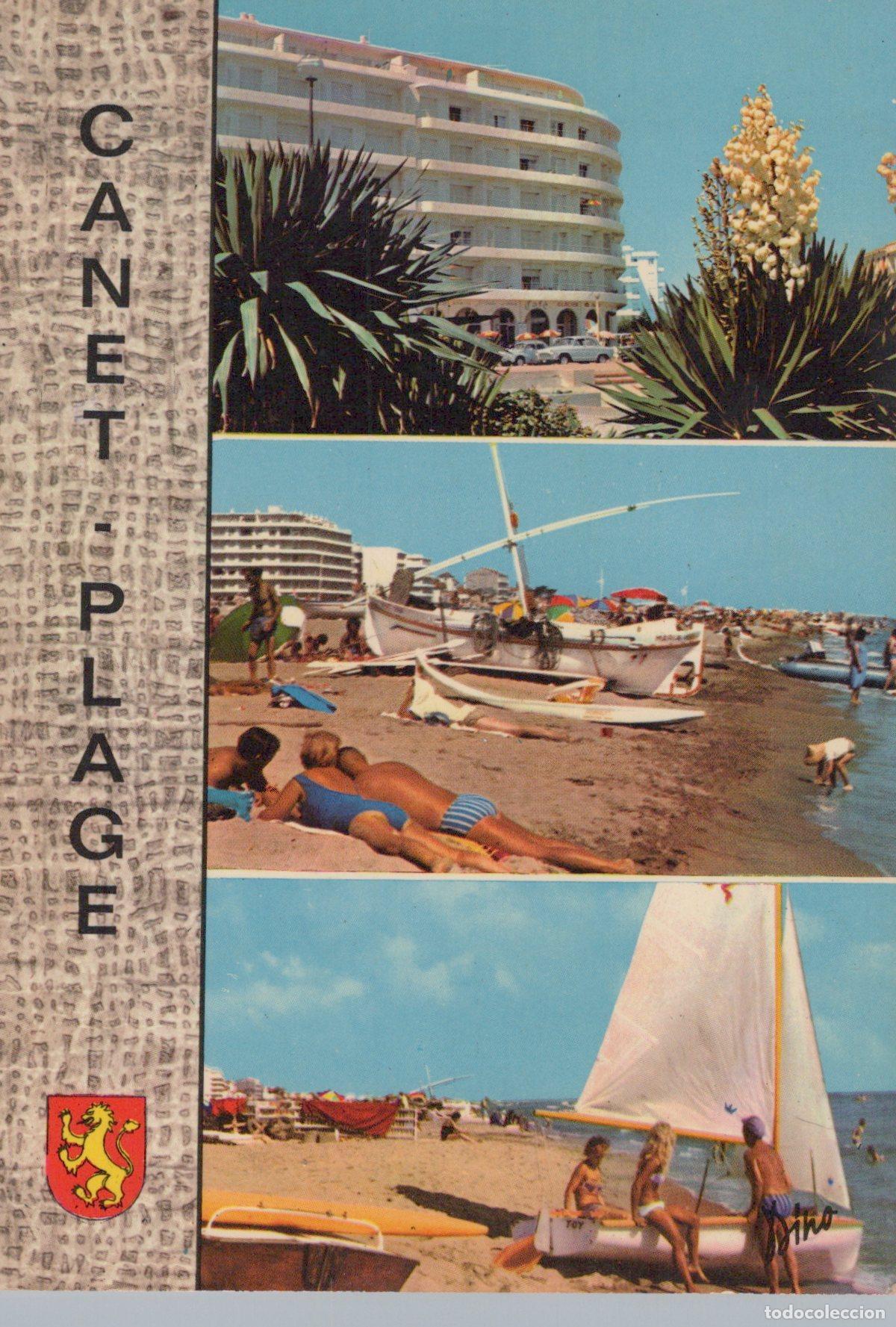 Postkarten: France Canet Plage Plage Bateaux B&acirc;timents Modernes Unposted *YAG447