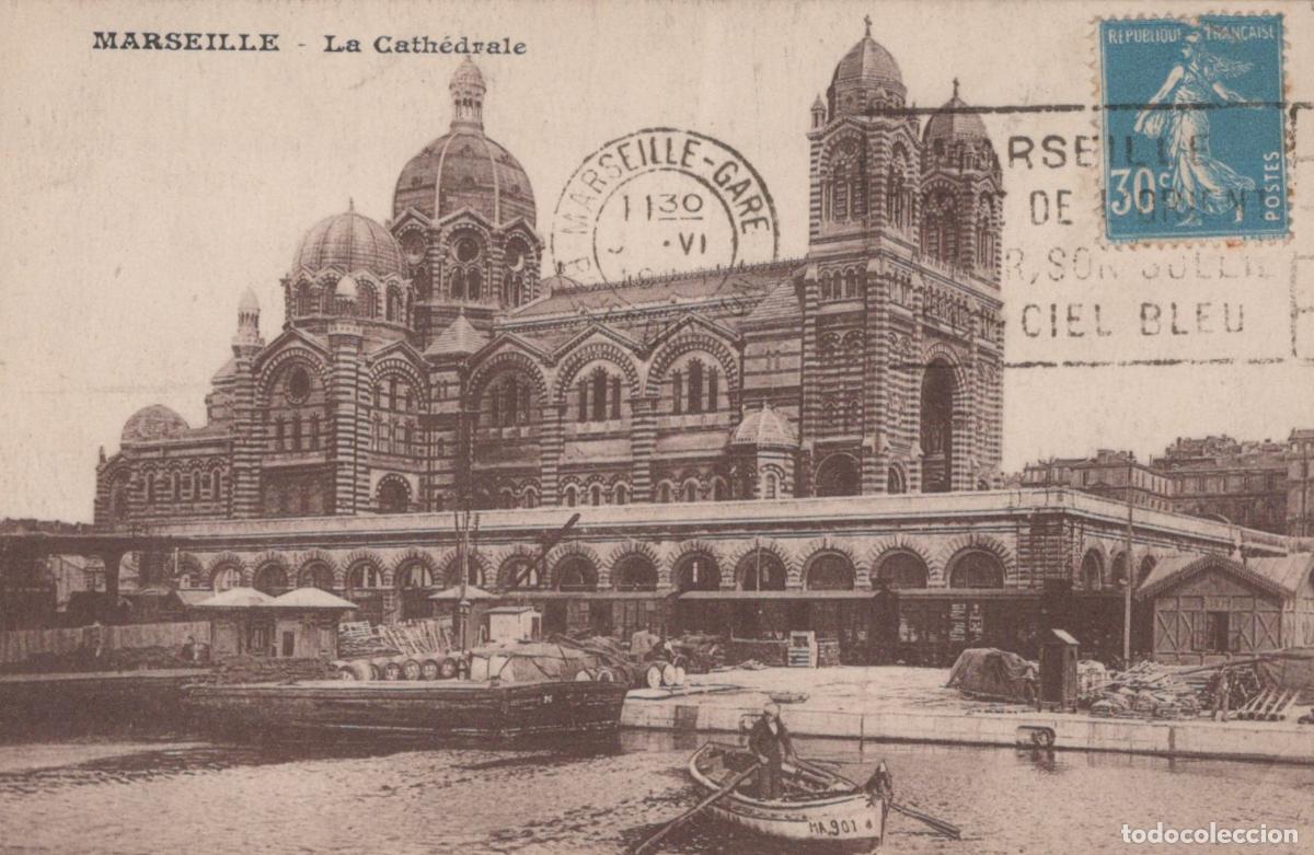 Postkarten: France Marseille Cath&eacute;drale la Major Vue du Vieux Port Bateaux *YAG757