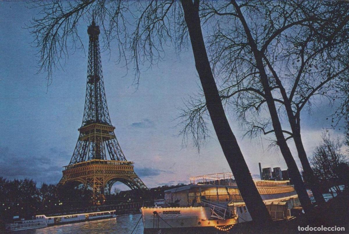 Cartoline: France Paris &Icirc;le de Tour Eiffel Illumin&eacute;e et Seine la Nuit Unposted *YAG505