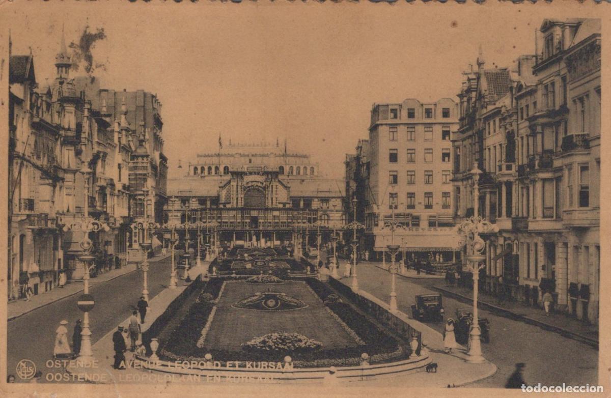Cartoline: Ostend, Belgium, Avenue Leopold and Kursaal, bustling street scene *YAG787