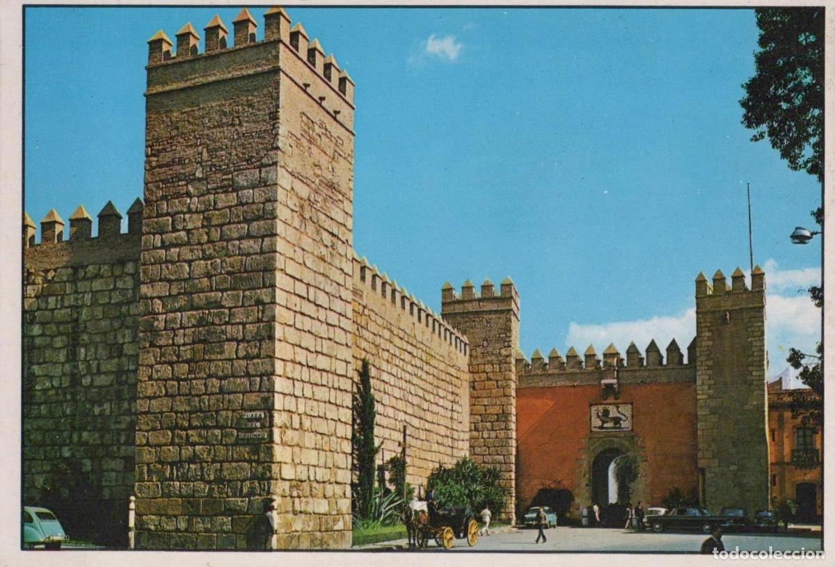 Cartoline: Espa&ntilde;a Sevilla El Alc&aacute;zar Puerta del Le&oacute;n Arquitectura Unposted *YAG515