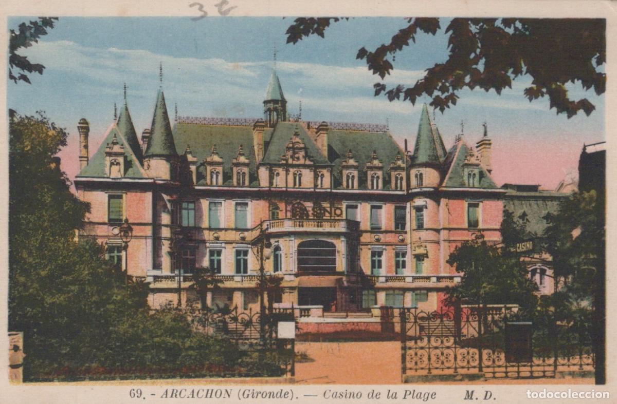 Cartoline: France Arcachon Casino de la Plage Architecture Belle &Eacute;poque Circul&eacute;e *YAG483