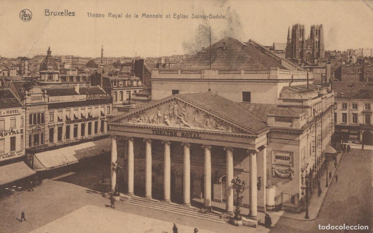 Cartoline: Brussels Royal Theatre de la Monnaie and Saint Gudula Church View *YAG785