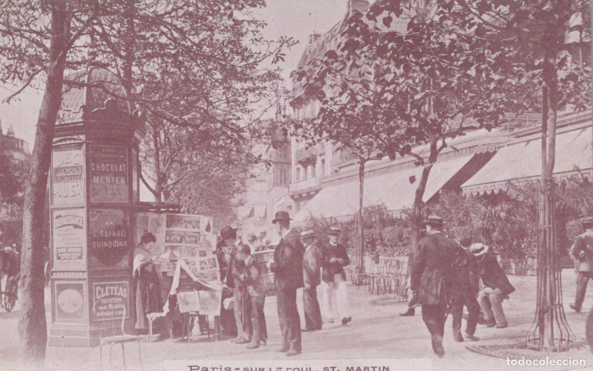 Cartoline: Paris Boulevard Saint-Martin Street Scene with Morris Column and *YAG819