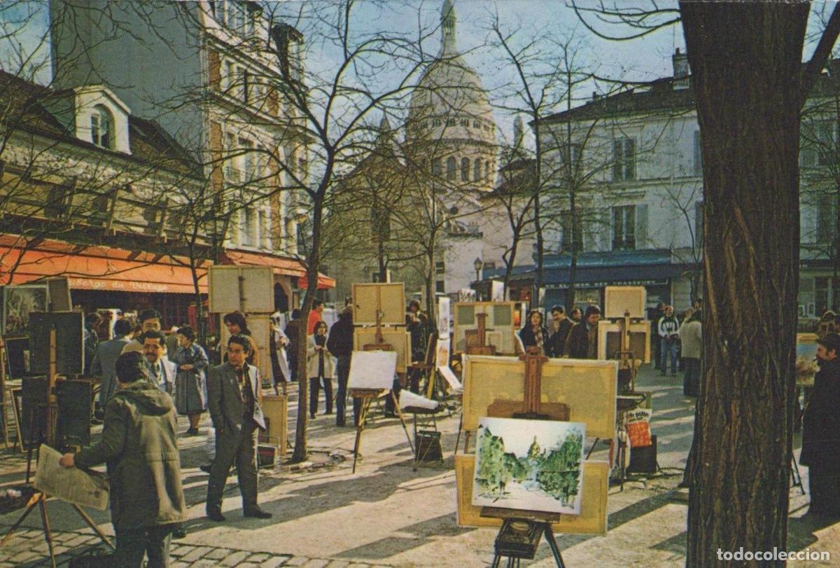 Postkarten: France Paris &Icirc;le de Place du Tertre Artistes Sacr&eacute; C&oelig;ur Unposted *YAG502
