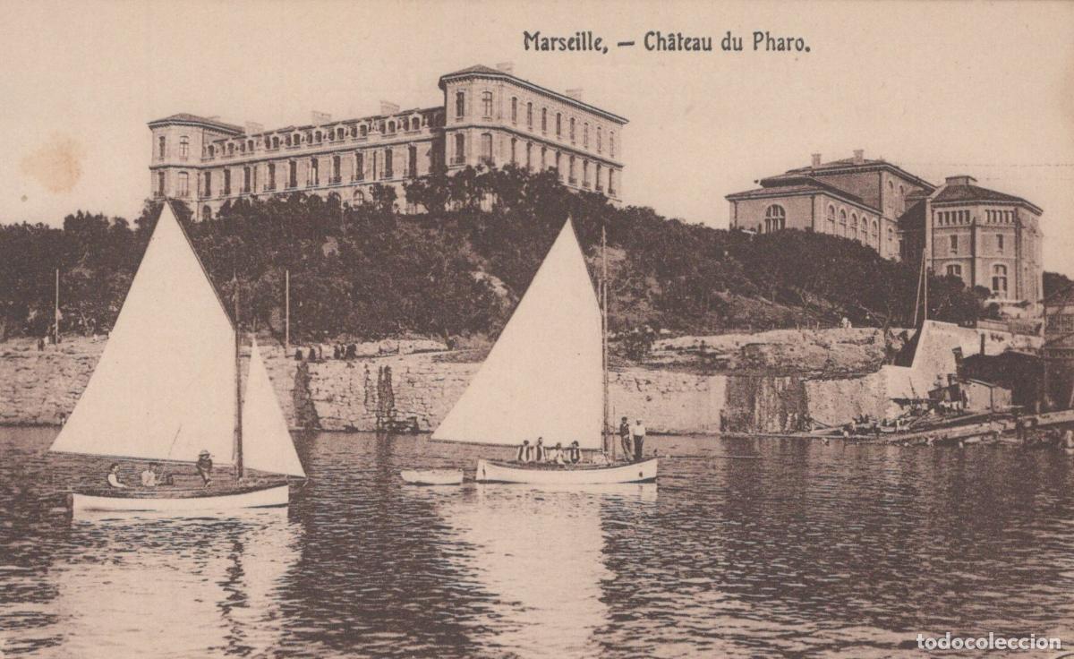 Postkarten: Marseille Ch&acirc;teau du Pharo with Sailboats on the Port *YAG855