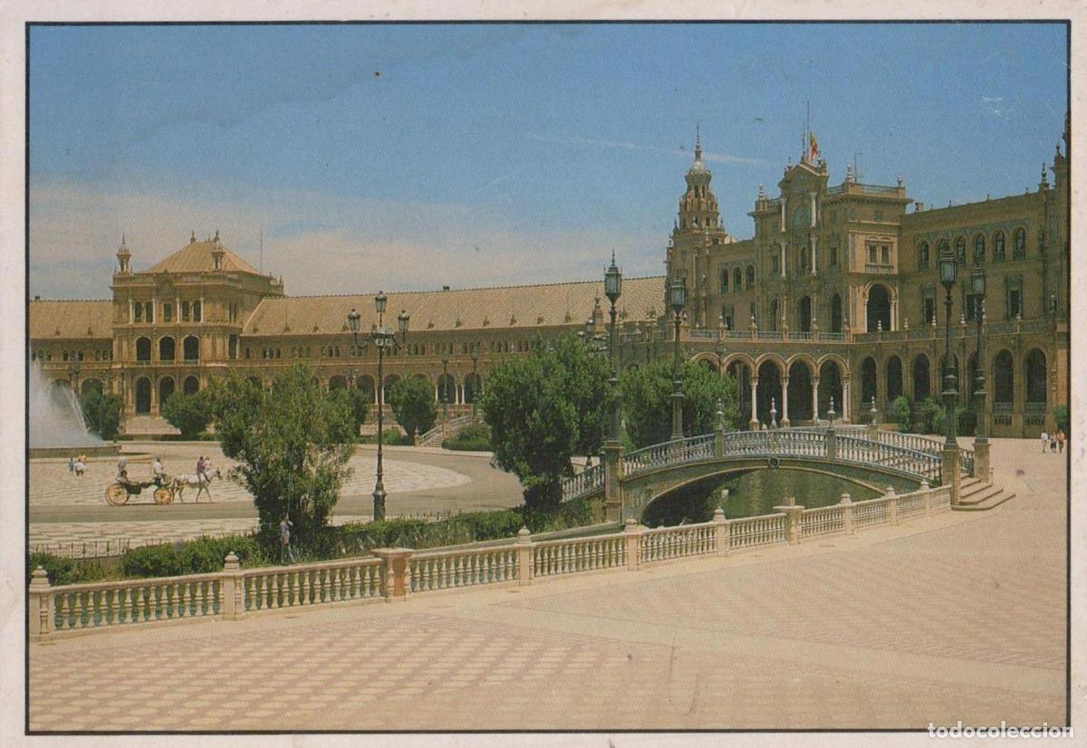 Postkarten: Espa&ntilde;a Sevilla Plaza de Arquitectura Fuente Puente Carruaje Unposted *YAG517