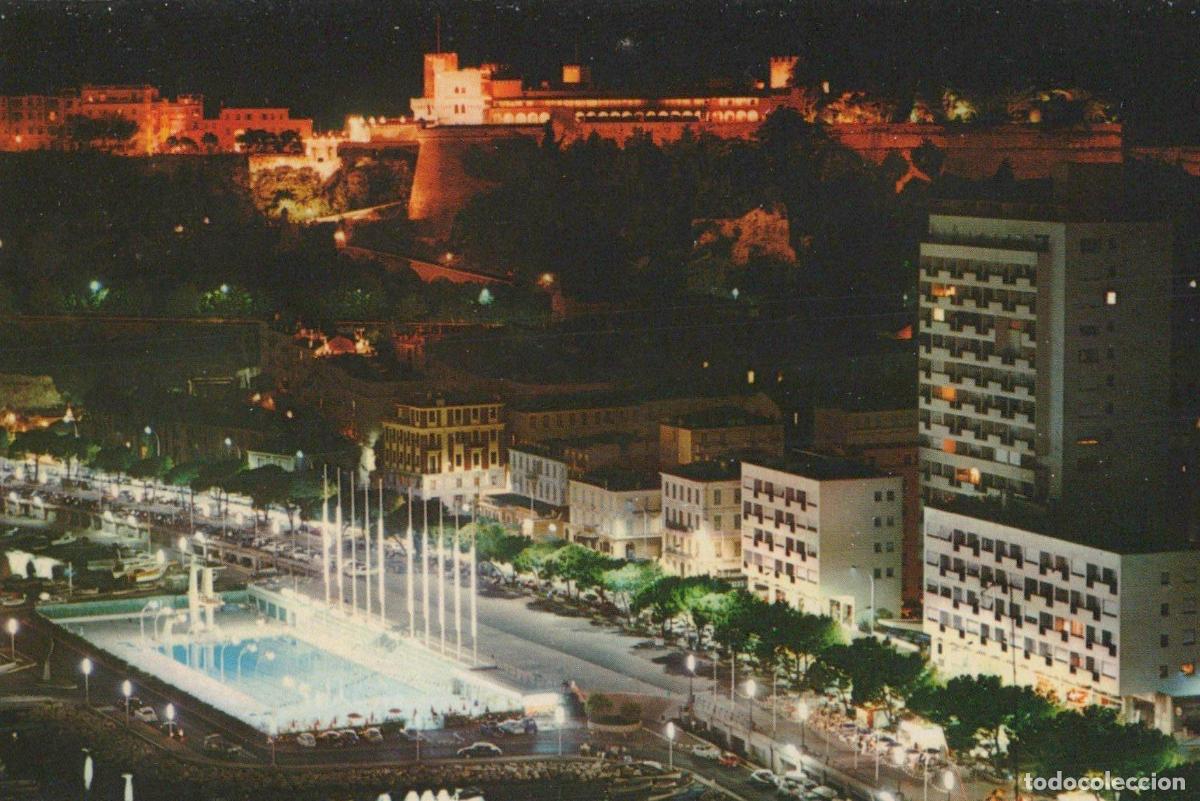 Postkarten: Monaco Monaco La Piscine et Palais Princier Illumin&eacute; Unposted *YAG522