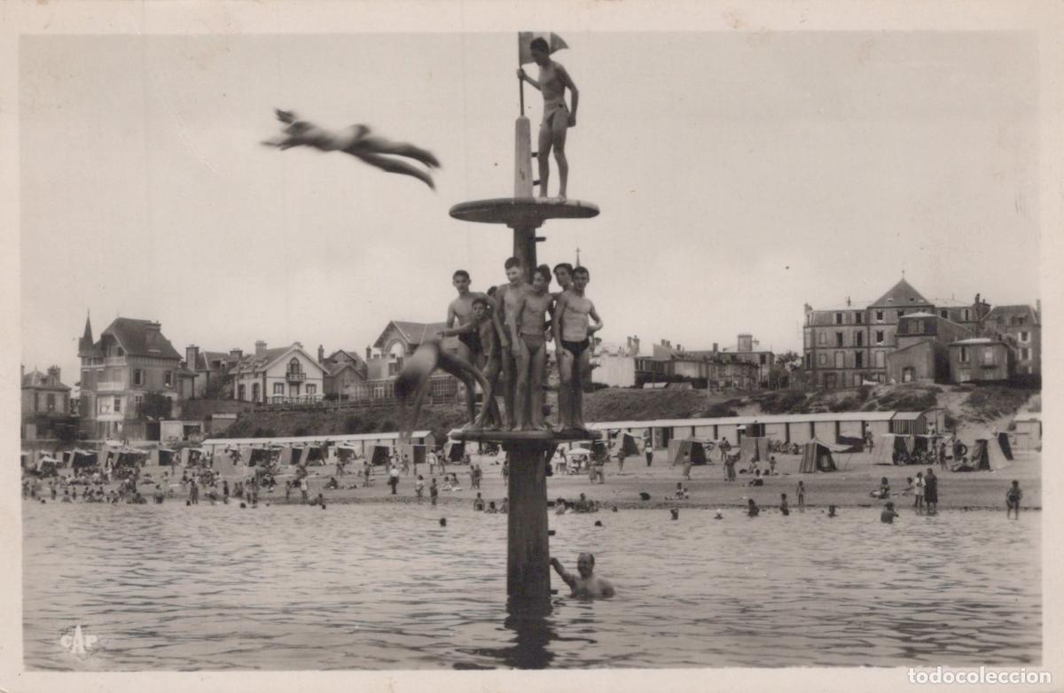 Postkarten: France St Pair sur Mer Sc&egrave;ne de Plage Avec Plongeoir *YAG866