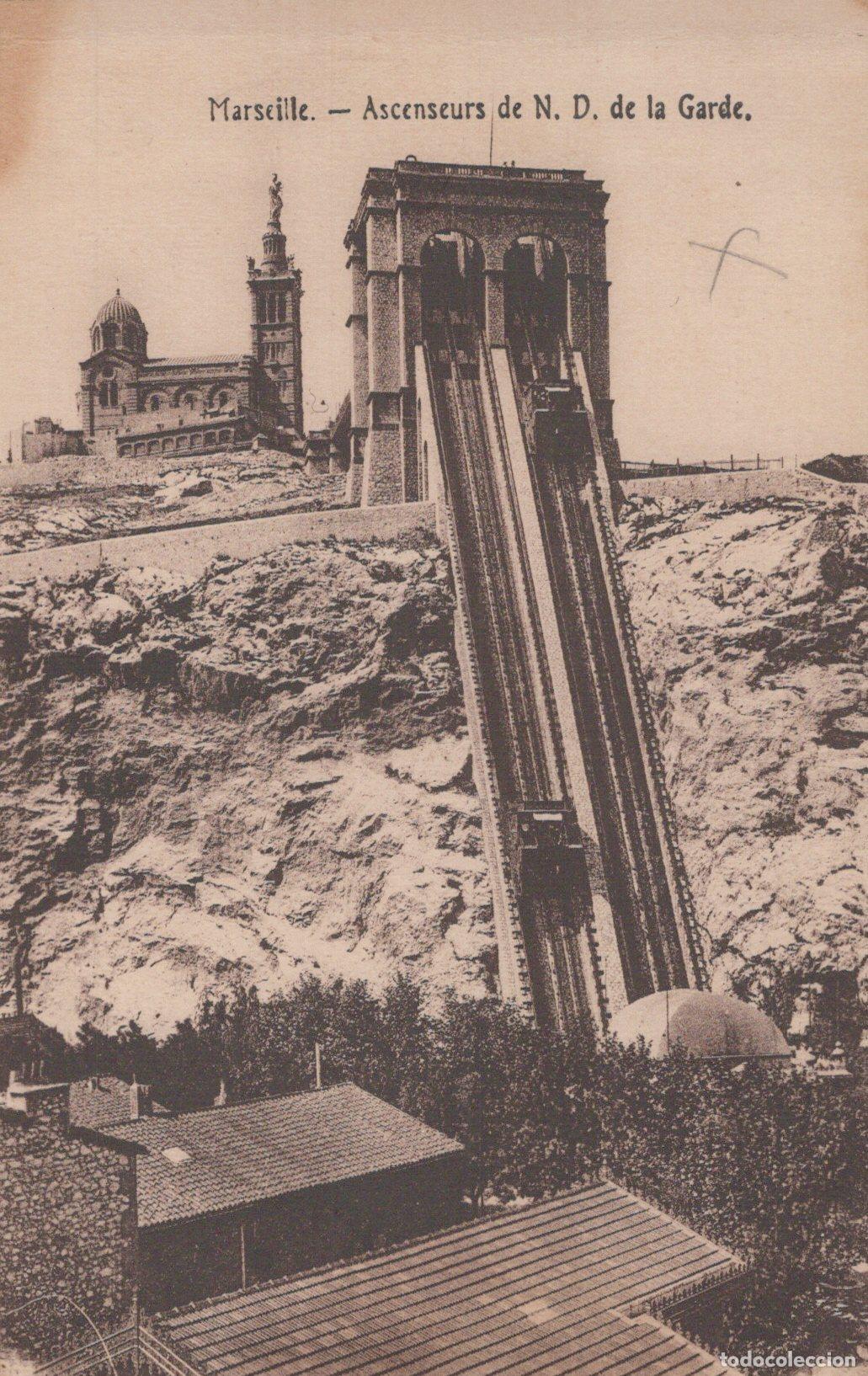 Postkarten: Marseille Funicular Elevators to Notre Dame de la Garde Basilica *YAG891