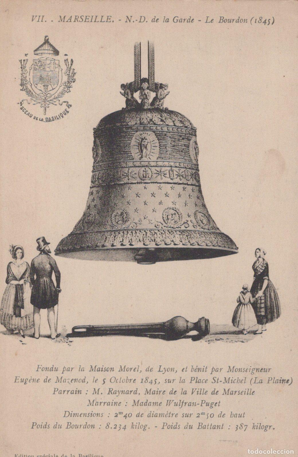 Postcards: France Marseille Notre Dame de la Garde Cloche le Bourdon 1845 Envoy&eacute;e *YAG896
