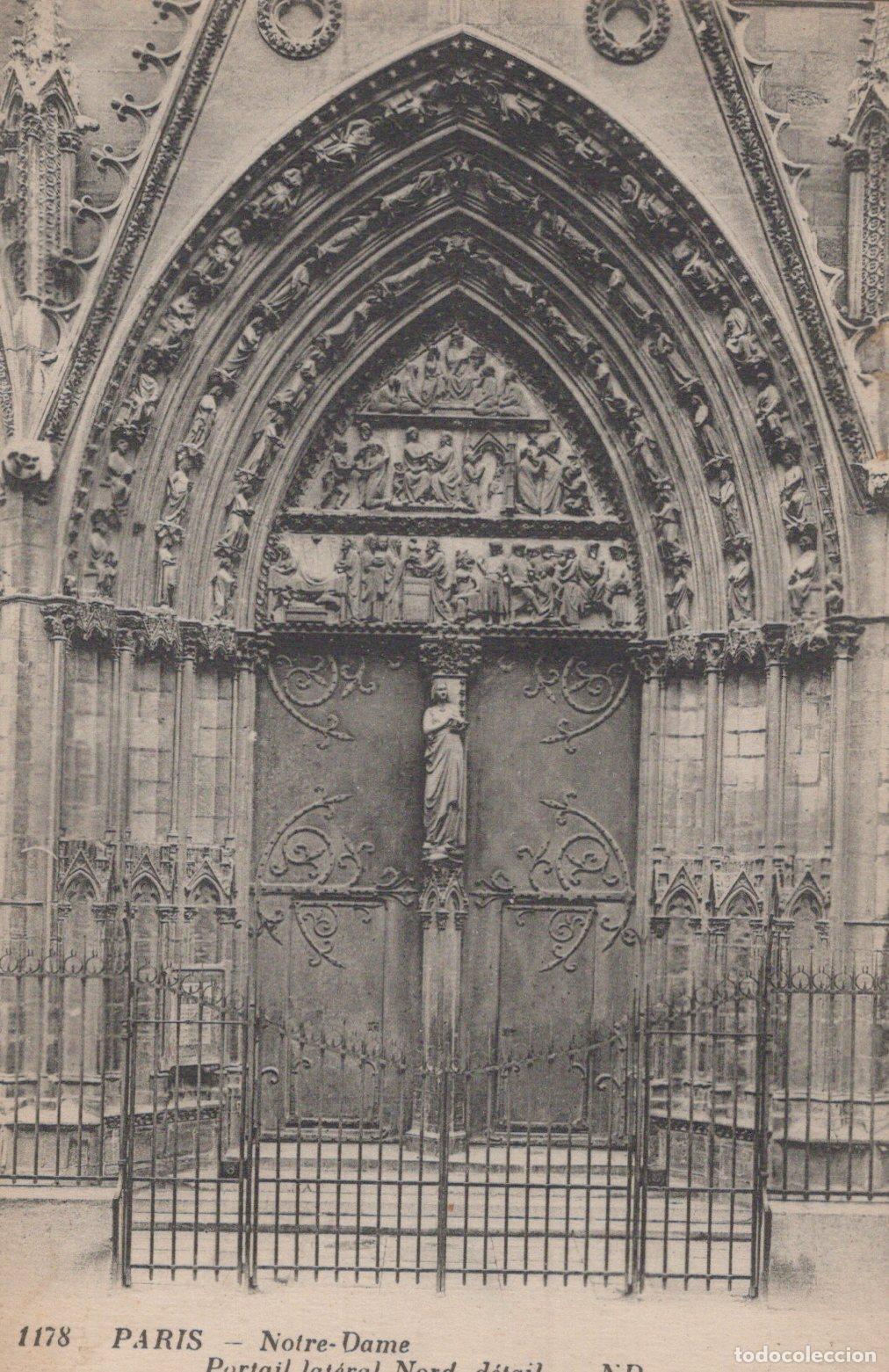 Cartoline: Paris Notre-Dame Cathedral North Lateral Portal Gothic Architecture *YAG909