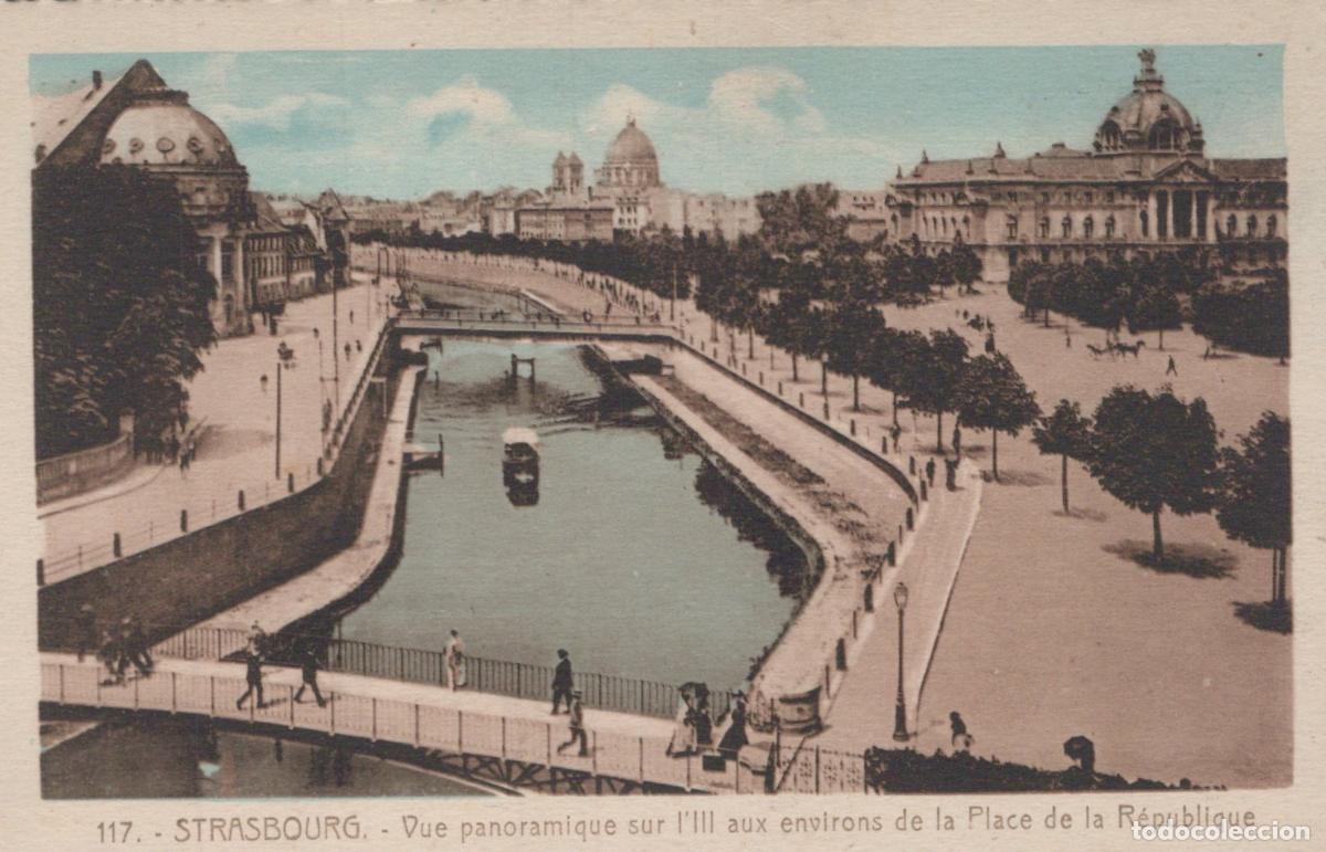 Cartoline: Strasbourg Panoramic View of the Ill River near Place de la R&eacute;publique *YAG955