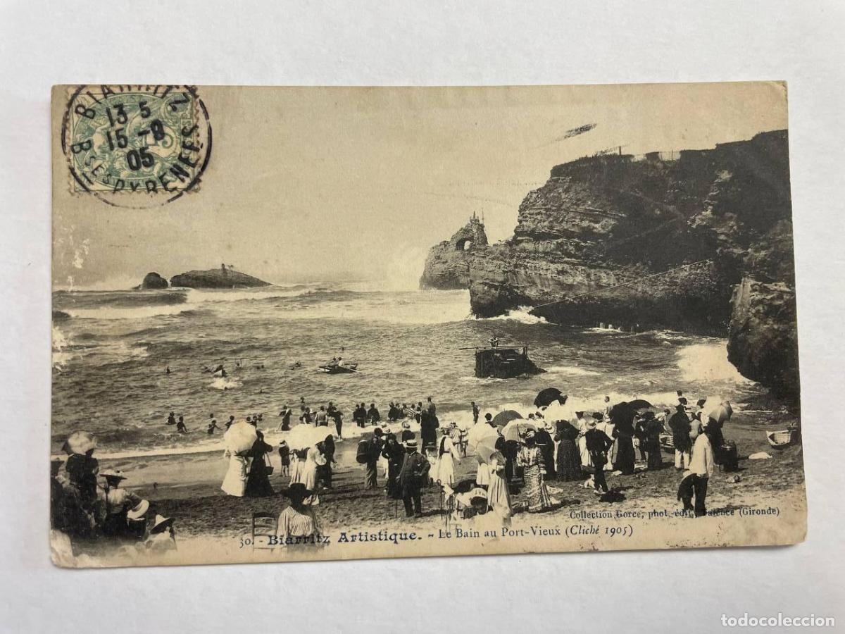 Postales: France Biarritz Pyr&eacute;n&eacute;es Atlantiques le Bain Port Vieux Plage Anim&eacute;e *YAG583