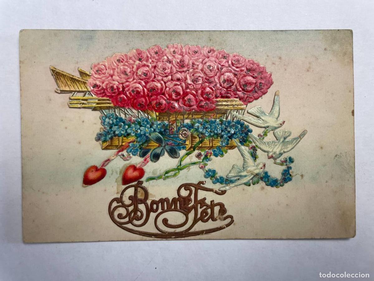Postais: France Herr&eacute; Illustration Bonn F&ecirc;te Dirigeable Fleuri Colombes C&oelig;urs *YAG599