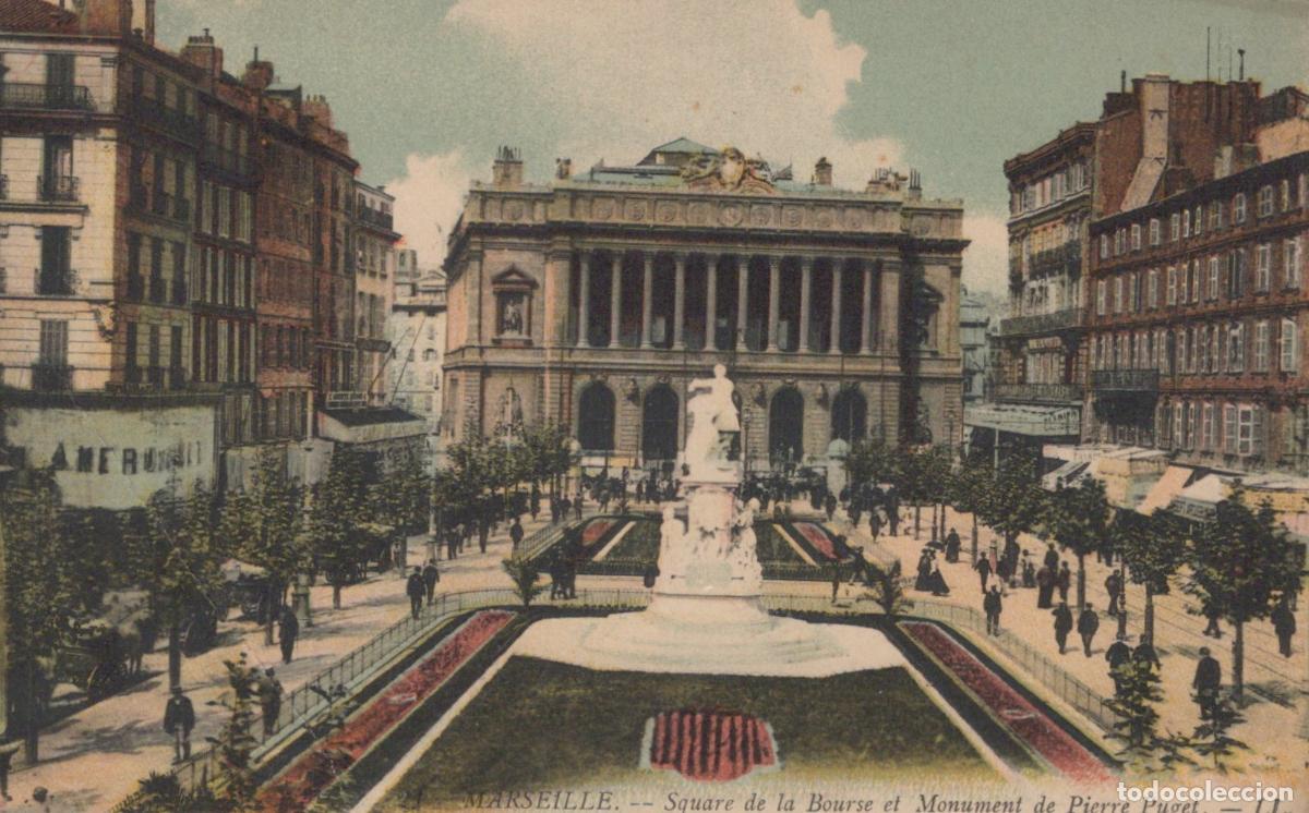 Postais: France Marseille Square Bourse et Monument Pierre Puget *YAG991