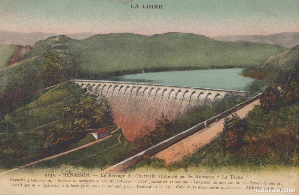 Postais: Renaison Chartrain Dam, Loire Valley, France, Hydraulic Engineering *YAG963