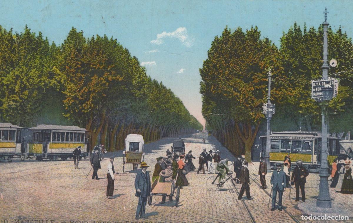 Postais: France Marseille Promenade du Prado Trams et Vie Urbaine D&eacute;but Xxe *YAG999