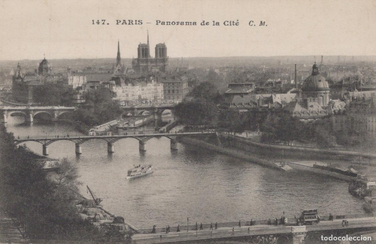 Postales: Paris Panorama &Icirc;le de la Cit&eacute; Seine River Notre Dame Cathedral Bridges *YAG671