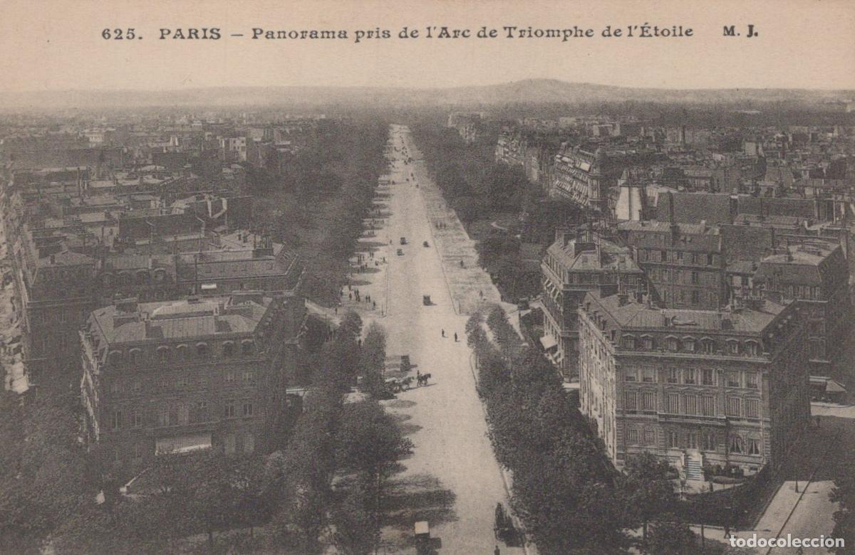 Cartoline: Paris Panorama View from Arc de Triomphe &Eacute;toile Avenue Champs-&Eacute;lys&eacute;es *YAG675