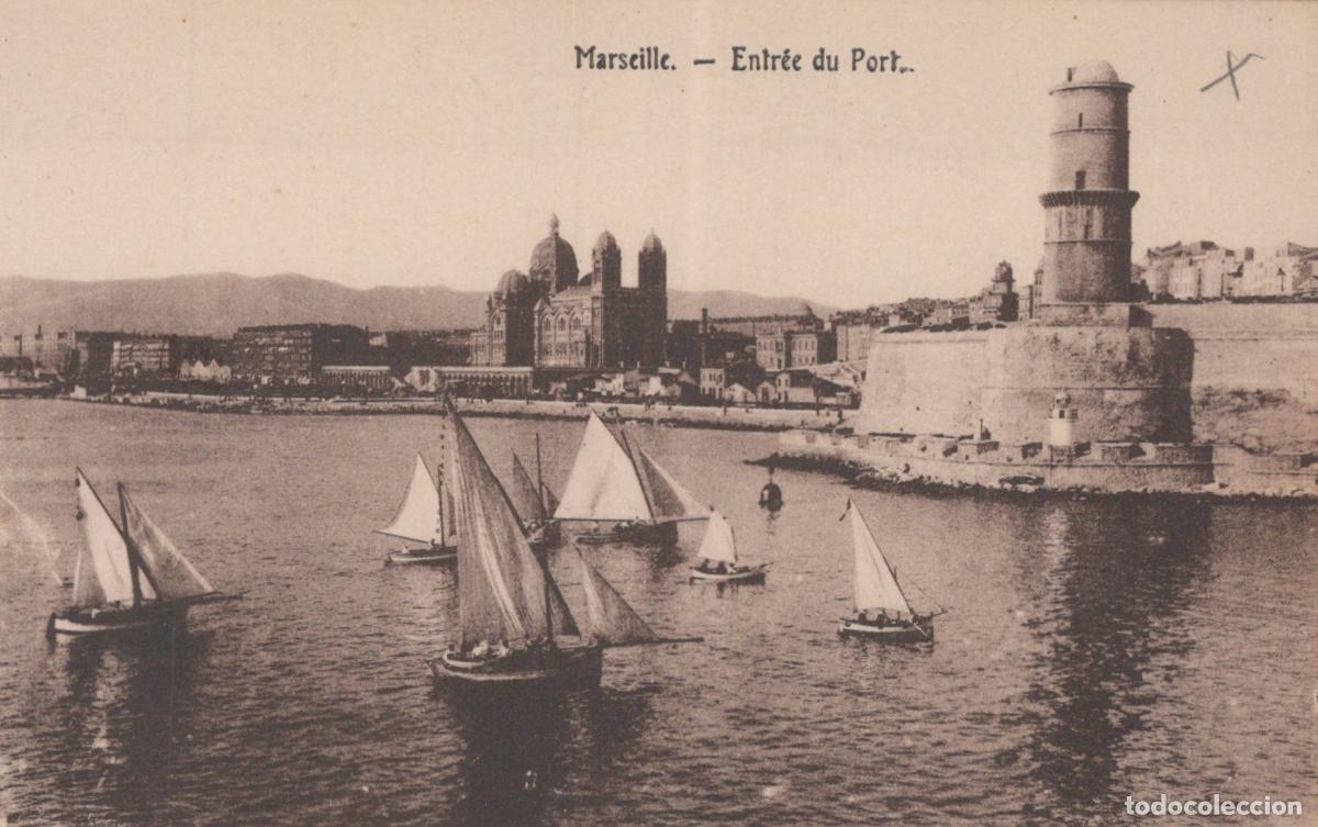 Cartoline: Marseille Port Entrance with Fort Saint-Jean, Notre-Dame de la Garde *YAG742