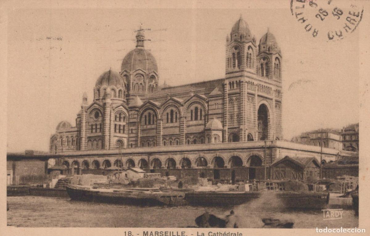 Cartoline: France Marseille Cath&eacute;drale la Major sur Vieux Port 1936 *YAG750