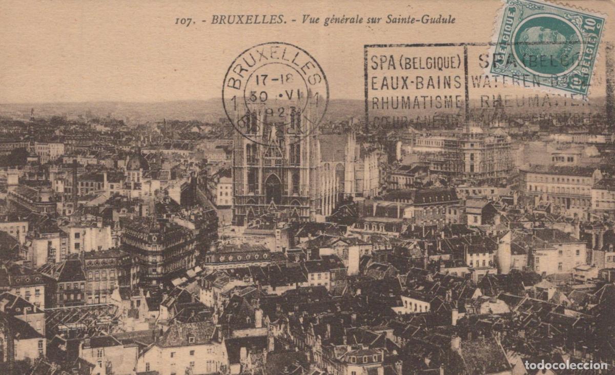 Postales: Brussels Belgium Aerial View Sainte-Gudule Cathedral Cityscape *YAG783