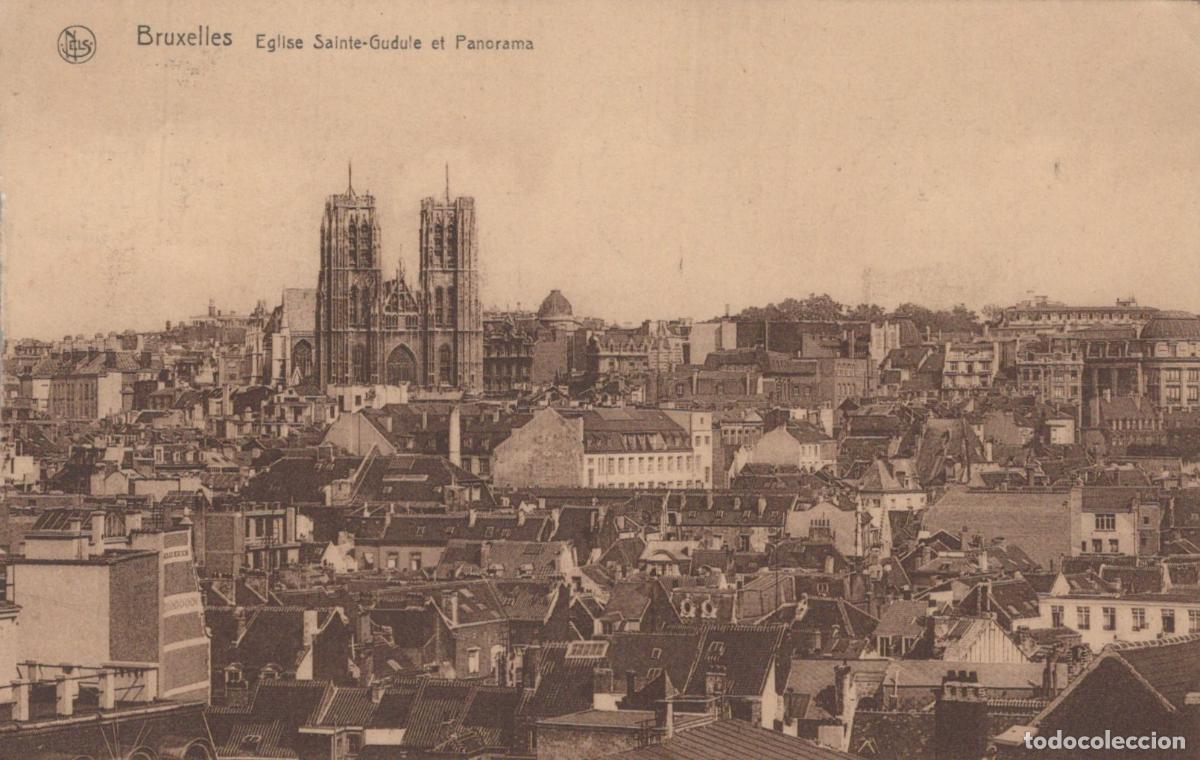 Postales: Brussels Belgium Cathedral Saints Michel et Gudule City Panorama *YAG786