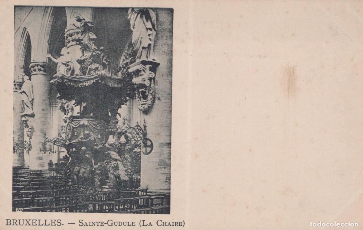Postales: Brussels Sainte-Gudule Cathedral Interior View of the Ornate Pulpit *YAG774