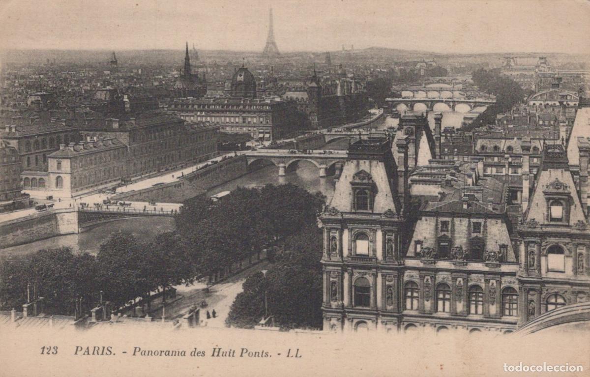 Cartoline: Paris Panorama of Eight Bridges with Eiffel Tower and Seine River *YAG799