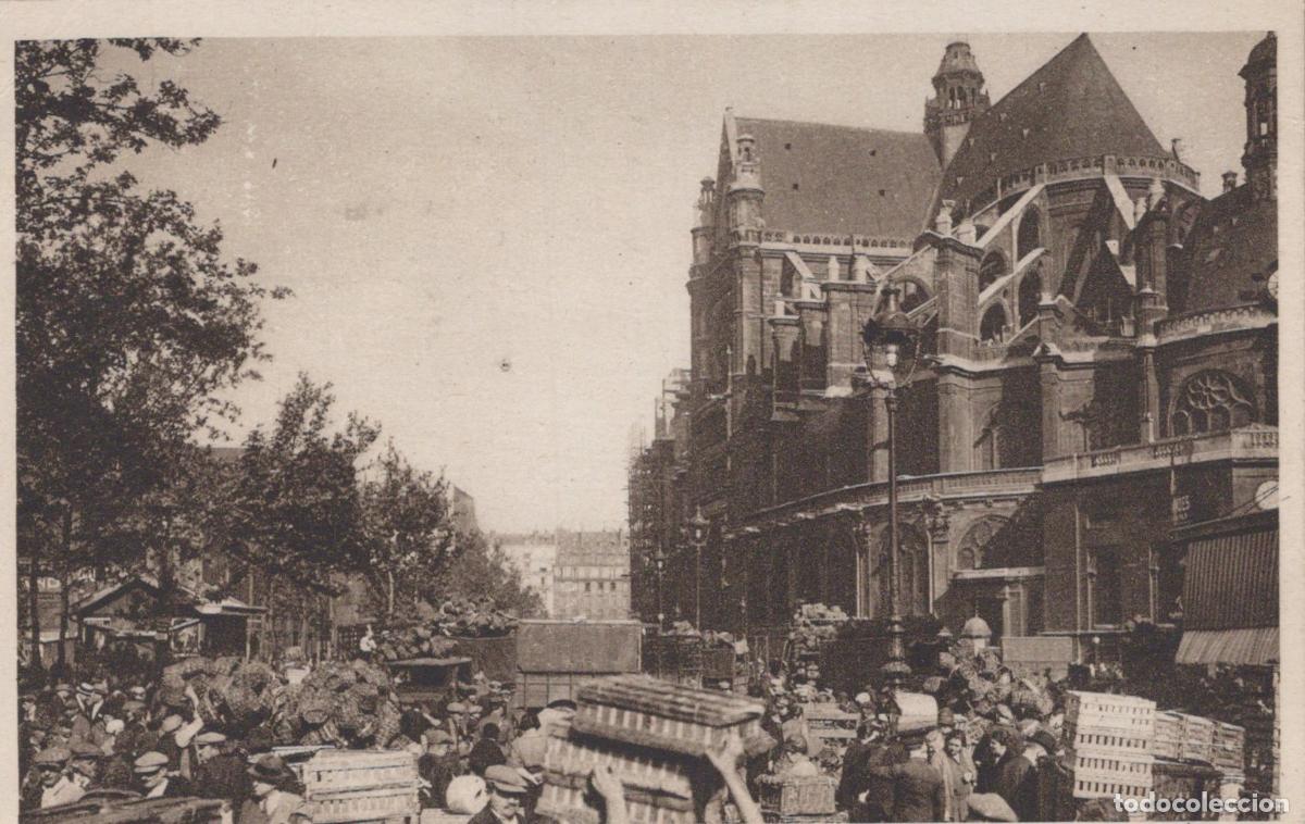 Cartoline: Paris Saint-Eustache Church and Les Halles Market Scene *YAG828