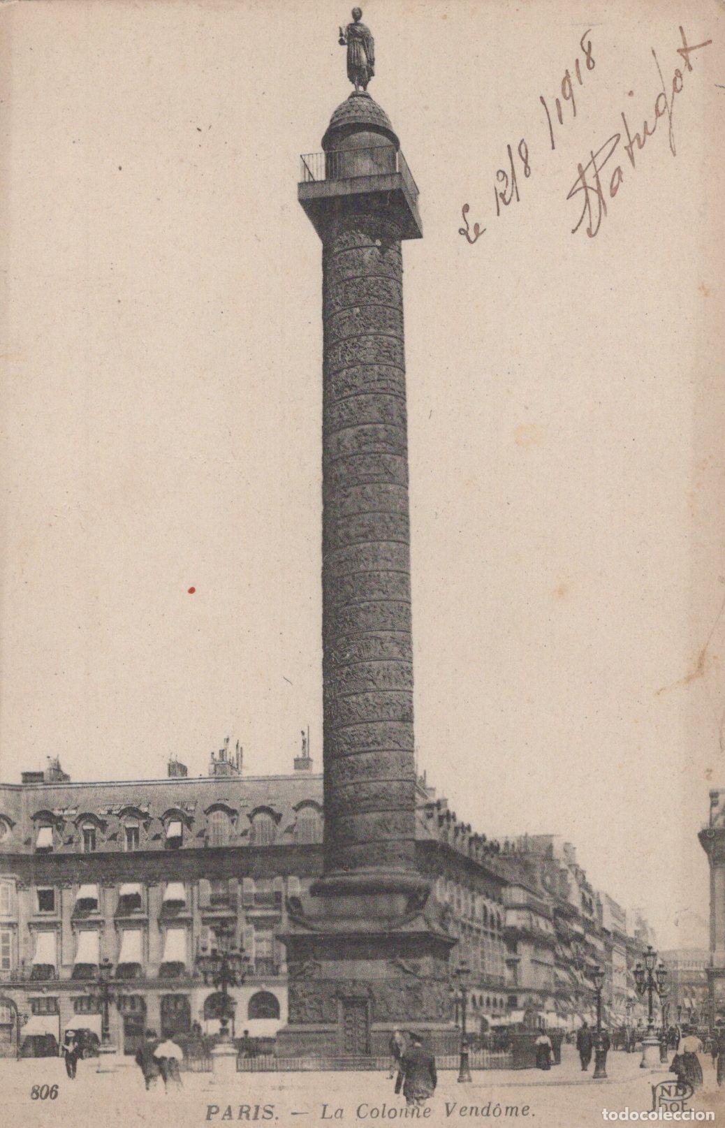 Cartoline: Paris La Colonne Vend&ocirc;me Monumental Column City View Architecture *YAG872