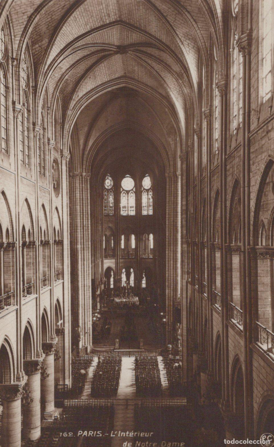 Postales: Paris Notre Dame Cathedral Interior View Gothic Architecture France *YAG910
