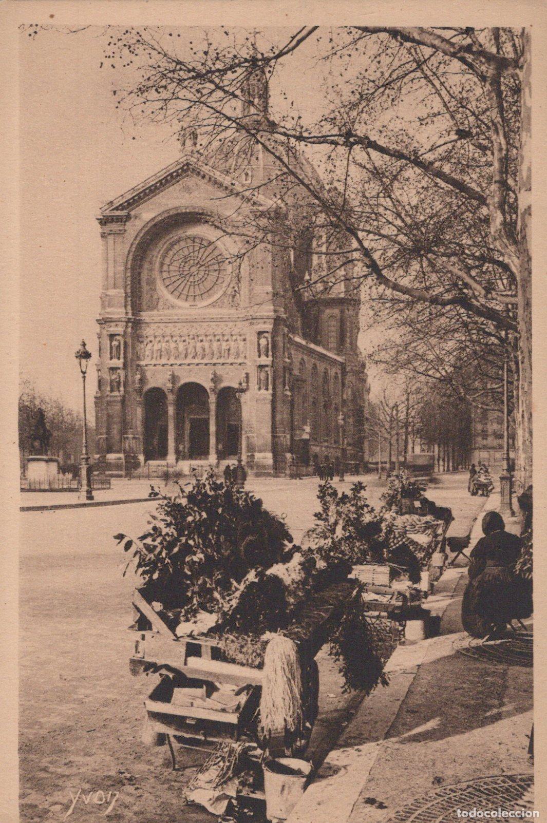 Postales: Paris L'Eglise Saint-Augustin Church Street Scene with Flower Sellers *YAG880