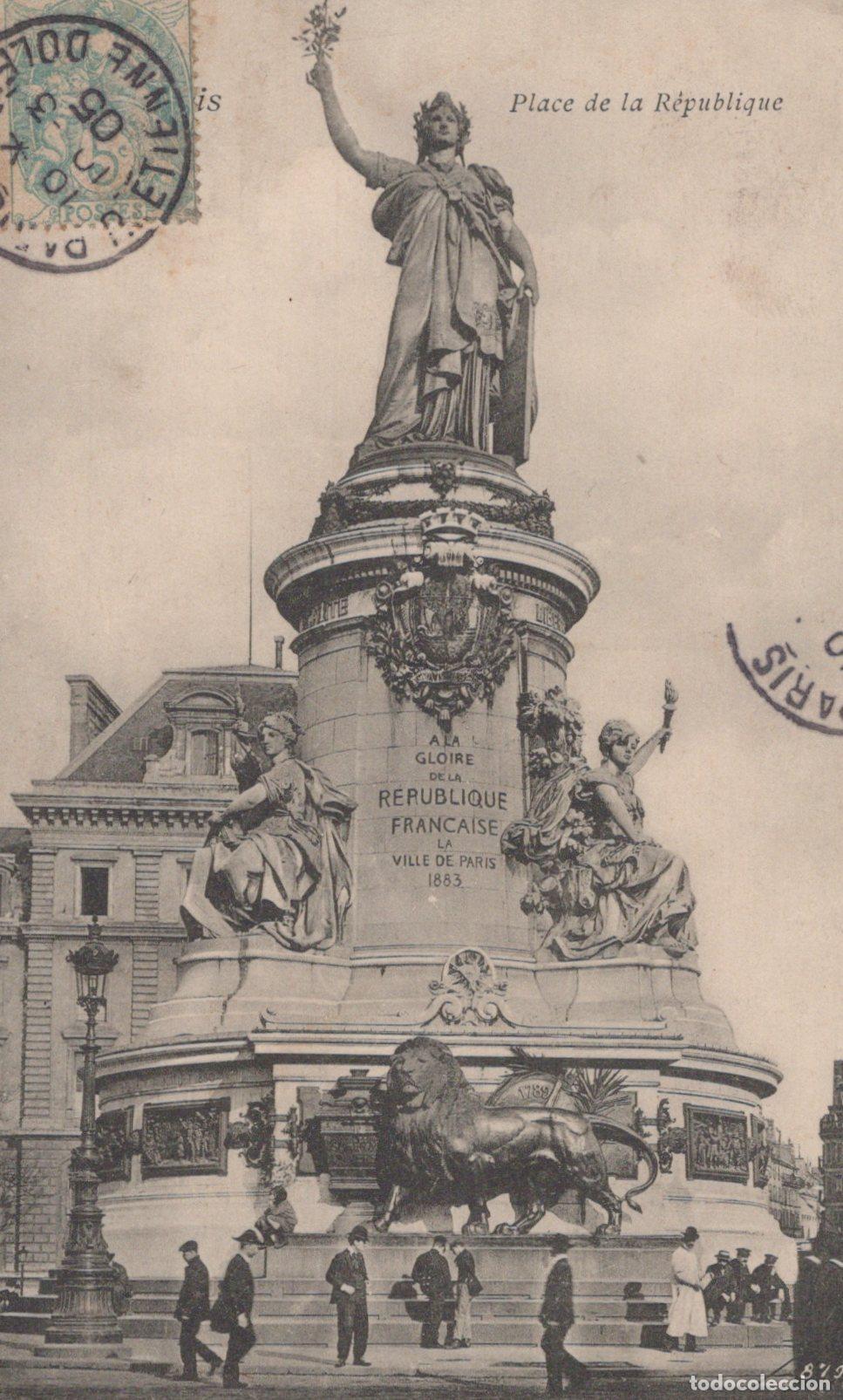 Postcards: Paris Place de la R&eacute;publique Monument to the French Republic 1883 *YAG907