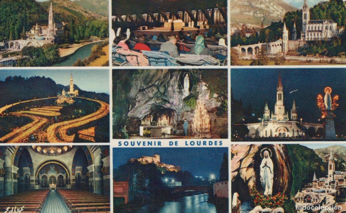 Cartoline: Lourdes Sanctuary Views, Basilicas, Grotto, Virgin Mary Statue, France *YAG936