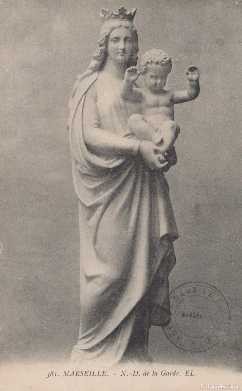 Cartoline: Marseille Notre-Dame de la Garde Basilica Virgin Mary and Child Statue *YAG918
